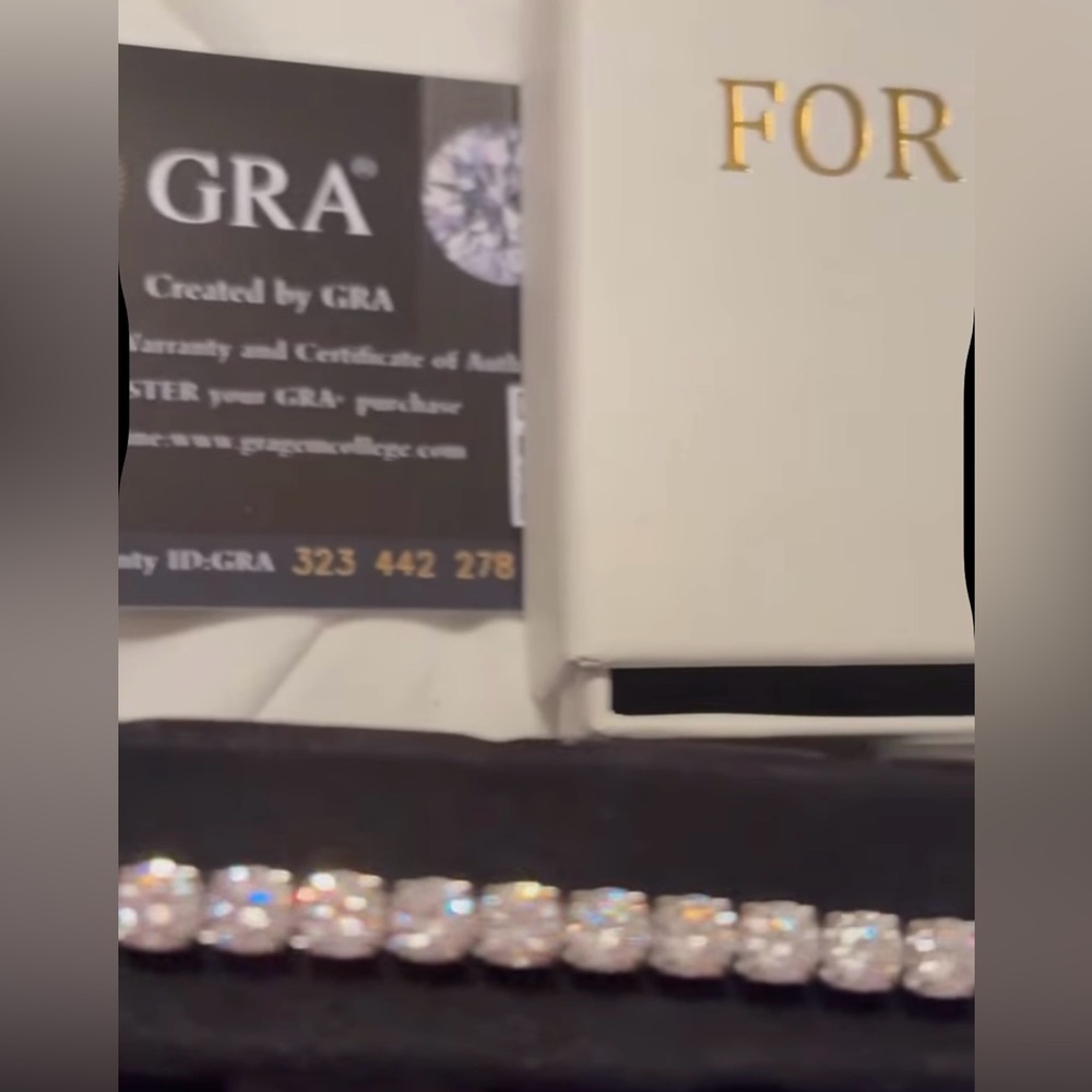S925 5MM Moissinate Tennis Bracelet silver   7.48 inches New GRA Card & gift box